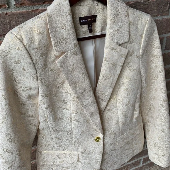 💕 Dana Buchman Gold and Cream Blazer - Picture 8 of 8